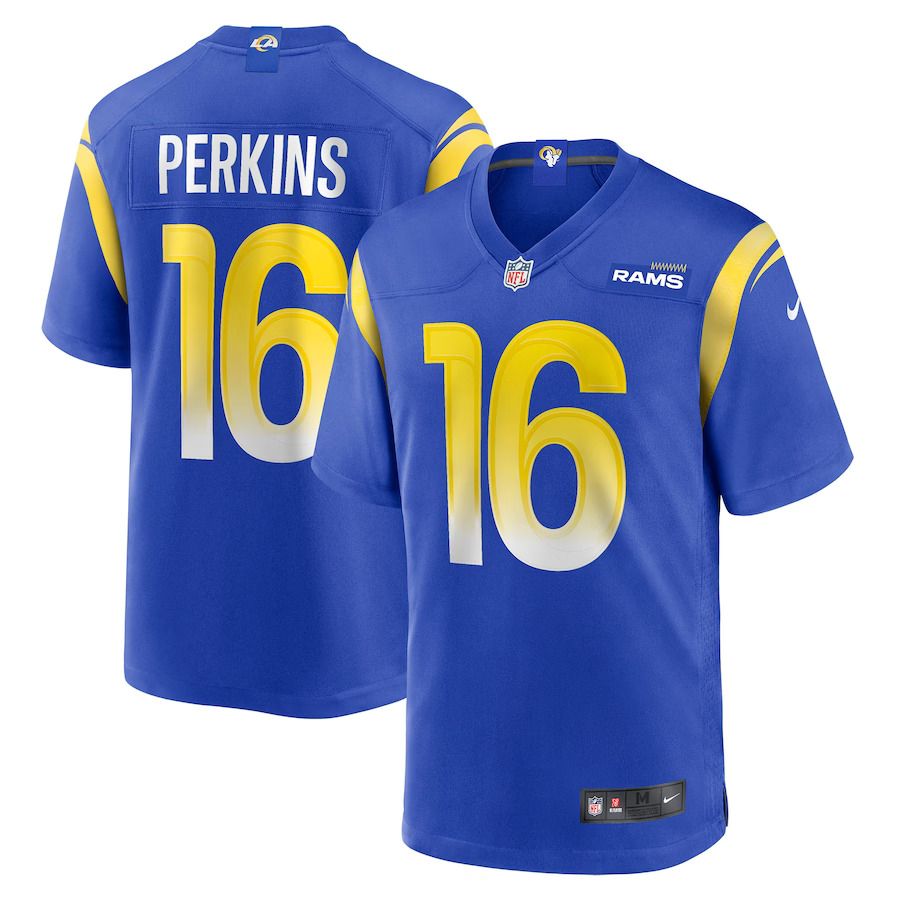 Men Los Angeles Rams 16 Bryce Perkins Nike Royal Game Player NFL Jersey